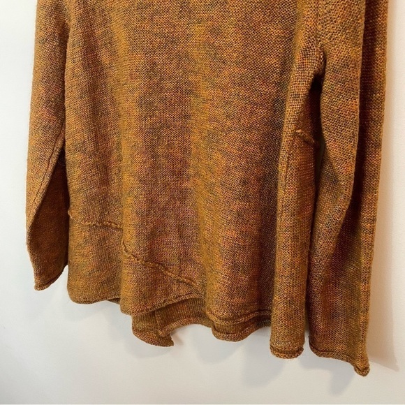 Habitat Asymmetrical Knit Sweater Womens S Orange Multicolour Pullover Lagenlook - Picture 8 of 8